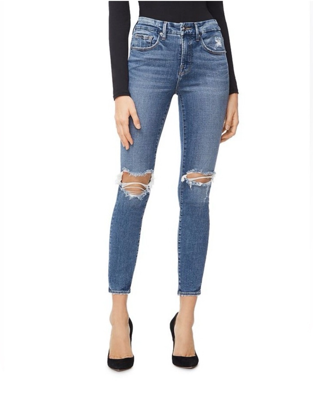 Good American Good Classic High Waist Women’s Jeans Indigio Size 6/28
